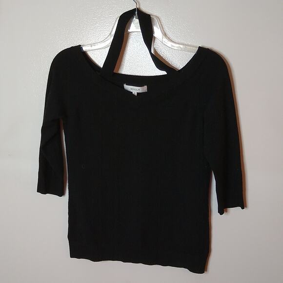 Milly Tops - NWT Milly women's size medium black knit 3/4 sleeve blouse.